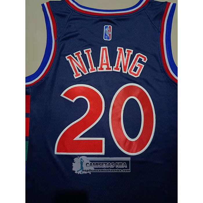 Camiseta Philadelphia 76ers Georges Niang NO 20 Ciudad 2021-22 Azul